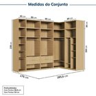 Guarda-roupa Modulado De Canto 10 Peças 18 Portas Jade Cabeca