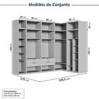 Guarda-roupa Modulado De Canto 10 Peças 18 Portas Jade Cabeca