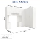 Guarda-roupa Modulado De Canto 10 Portas 6 Peças Hera Cabecas