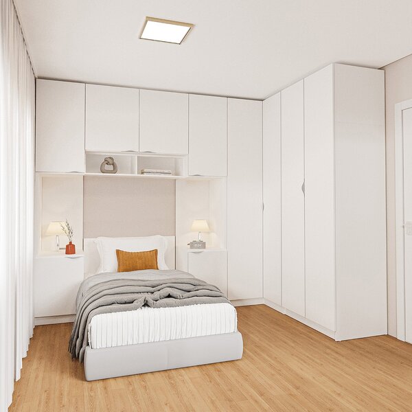 Guarda-roupa Modulado De Canto 10 Portas 6 Peças Hera Cabecas