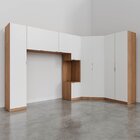 Guarda Roupa Modulado De Canto 10 Portas E 2 Mesas De Cabecei