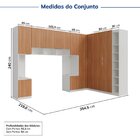 Guarda-roupa Modulado De Canto 11 Portas 7 Peças Hera Cabecas