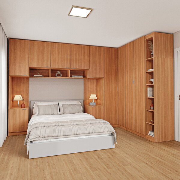 Guarda-roupa Modulado De Canto 11 Portas 7 Peças Hera Cabecas