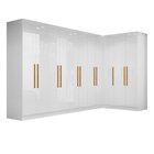Guarda-roupa Modulado De Canto 11 Portas E 4 Gavetas Paris Br