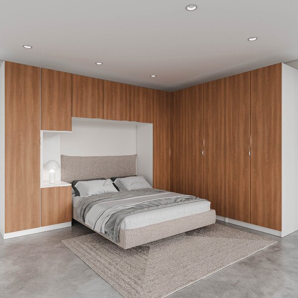 Guarda Roupa Modulado De Canto 12 Portas 6 Peças 1 Mesa De Ca