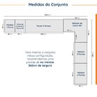 Guarda Roupa Modulado De Canto 12 Portas 6 Peças 1 Mesa De Ca
