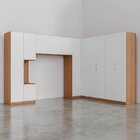 Guarda Roupa Modulado De Canto 12 Portas 6 Peças 1 Mesa De Ca