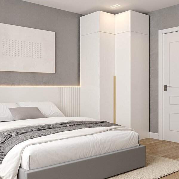 Guarda-roupa Modulado De Canto 2 Peças 4 Portas Jade Cabecasa