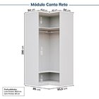 Guarda-roupa Modulado De Canto 2 Peças 4 Portas Jade Cabecasa