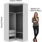 Guarda Roupa Modulado De Canto 2 Portas 2 Gavetas Closet Infi