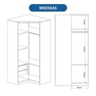 Guarda-roupa Modulado De Canto 2 Portas Elegance Niquel / Ang