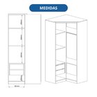 Guarda-roupa Modulado De Canto 2 Portas Elegance Niquel / Ang