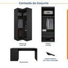 Guarda Roupa Modulado De Canto 3 Peças 4 Portas E Escrivaninh