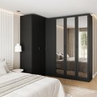 Guarda Roupa Modulado De Canto 3 Peças 6 Portas Com 3 Portas
