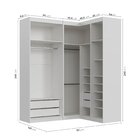 Guarda Roupa Modulado De Canto 5 Portas 3 Peças Hera Cabecasa