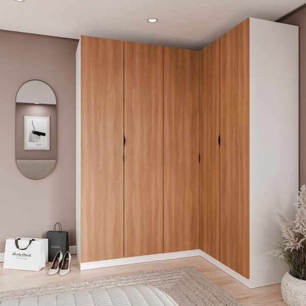 Guarda Roupa Modulado De Canto 5 Portas 3 Peças Hera Cabecasa