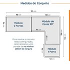 Guarda Roupa Modulado De Canto 5 Portas 3 Peças Hera Cabecasa