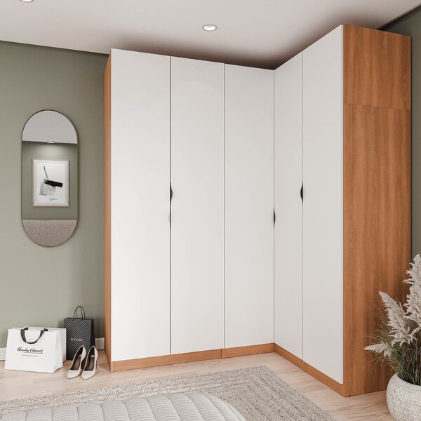 Guarda Roupa Modulado De Canto 5 Portas 3 Peças Hera Cabecasa