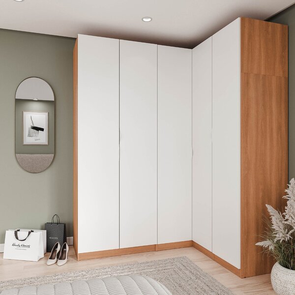 Guarda Roupa Modulado De Canto 5 Portas 3 Peças Hera Cabecasa