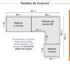 Guarda Roupa Modulado De Canto 5 Portas 3 Peças Hera Cabecasa
