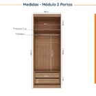 Guarda Roupa Modulado De Canto 5 Portas 3 Peças Hera Cabecasa