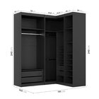 Guarda Roupa Modulado De Canto 5 Portas 3 Peças Hera Cabecasa