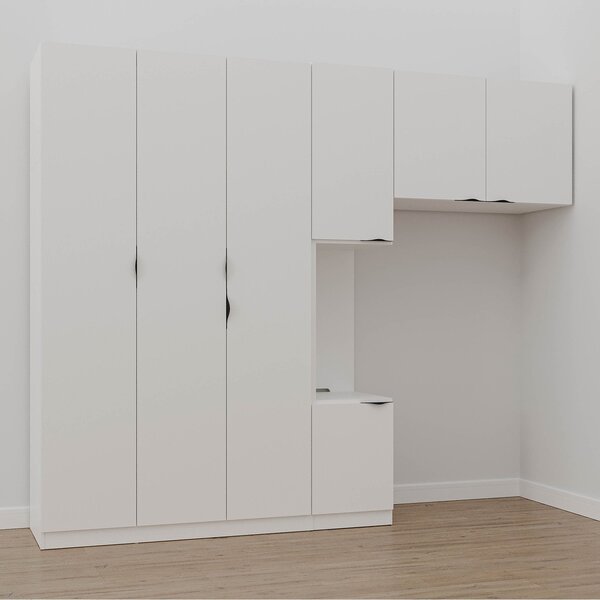 Guarda Roupa Modulado De Canto 6 Portas 3 Peças Hera Cabecasa