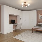 Guarda Roupa Modulado De Canto 9 Portas 5 Peças Com Escrivani