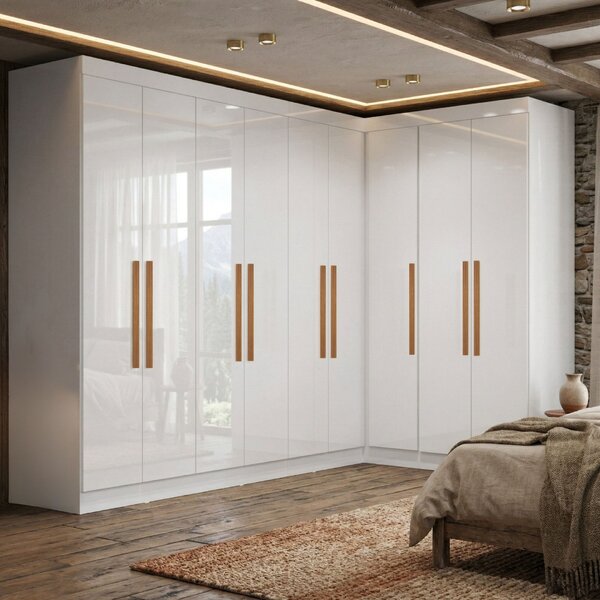 Guarda-roupa Modulado De Canto 9 Portas E 2 Gavetas Paris Bra