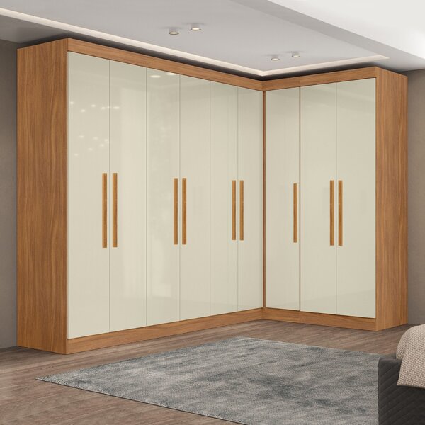 Guarda-roupa Modulado De Canto 9 Portas E 2 Gavetas Paris Cin