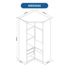 Guarda Roupa Modulado De Canto Closet Elegance Niquel/blanc