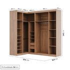 Guarda Roupa Modulado De Canto Com Espelho 6 Portas 3 Peças H