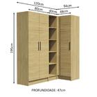 Guarda-roupa Modulado De Canto Madesa Nilo 261002 Com 3 Peças