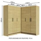 Guarda-roupa Modulado De Canto Madesa Nilo 341001 Com 4 Peças