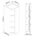 Guarda-roupa Modulado De Canto Oblíquo Castro 3805a Pistache