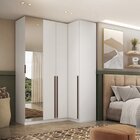 Guarda Roupa Modulado De Canto Reto 4 Portas Com Espelho Bran