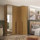 Guarda Roupa Modulado De Canto Reto 4 Portas Com Espelho Frei