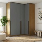 Guarda Roupa Modulado De Canto Reto 4 Portas Freijó/titânio A