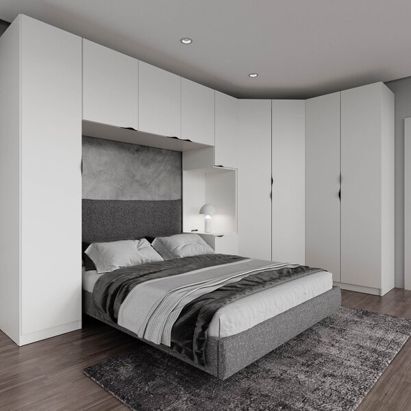 Guarda Roupa Modulado De Casal 10 Portas 5 Peças E 1 Cabeceir