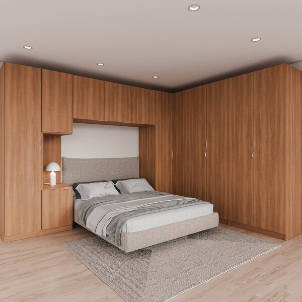 Guarda Roupa Modulado De Casal 12 Portas 6 Peças 1 Mesa De Ca