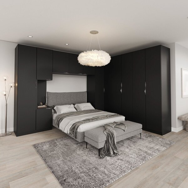 Guarda Roupa Modulado De Casal 12 Portas 6 Peças 1 Mesa De Ca