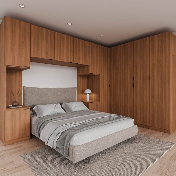 Guarda Roupa Modulado De Casal 12 Portas 6 Peças 2 Mesas De C