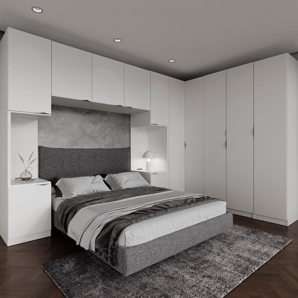 Guarda Roupa Modulado De Casal 12 Portas 6 Peças 2 Mesas De C