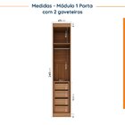 Guarda Roupa Modulado De Casal 12 Portas 6 Peças 2 Mesas De C