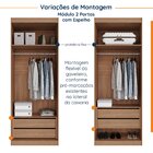 Guarda Roupa Modulado De Casal 12 Portas 6 Peças Espelho 2 Ca