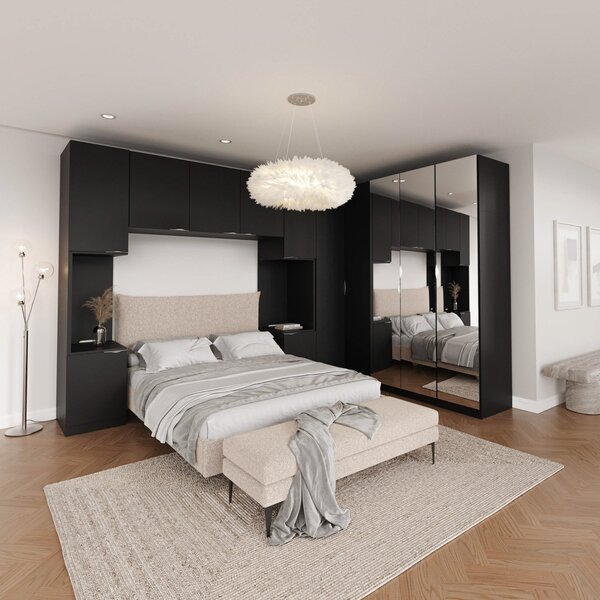 Guarda Roupa Modulado De Casal Com Espelho 12 Portas E 2 Cabe