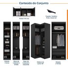 Guarda Roupa Modulado De Casal Com Espelho 12 Portas E 2 Cabe