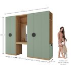 Guarda-roupa Modulado Infantil 4 Peças 6 Portas Espelho E Led