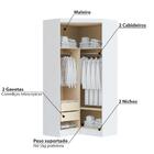 Guarda Roupa Modulado Infinity De Canto Com 2 Portas - Branco