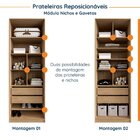 Guarda-roupa Modulado Joy 3 Peças Canto, Nicho Com 2 Gavetas